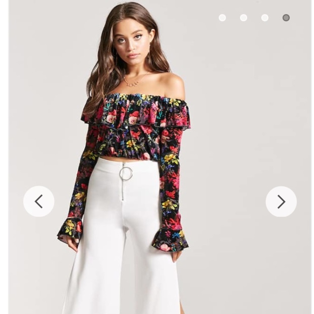 NWT FOREVER 21 OFF THE SHOULDER CROP TOP (M)